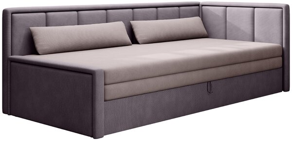 Rozkládací válenda s úložným prostorem 75x200 SLORA - růžová / světle fialová, pravé provedení