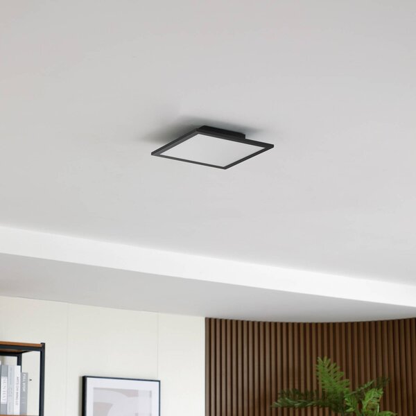 Lindby LED panel Enhife, černý, 30 x cm, kov, 4 000K, Černá, Pracovna / kancelář, Moderní