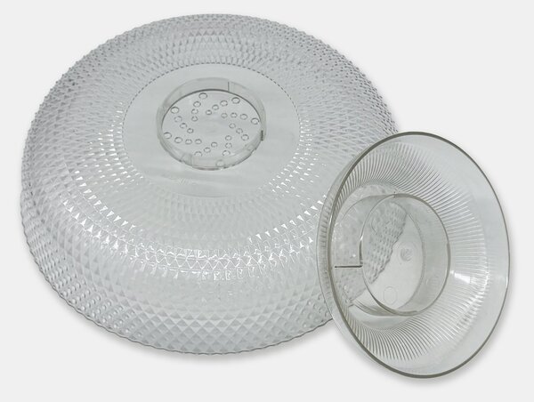 Sinsay - Servírovací tác s reliéfním vzorem a zlatým okrajem - clear