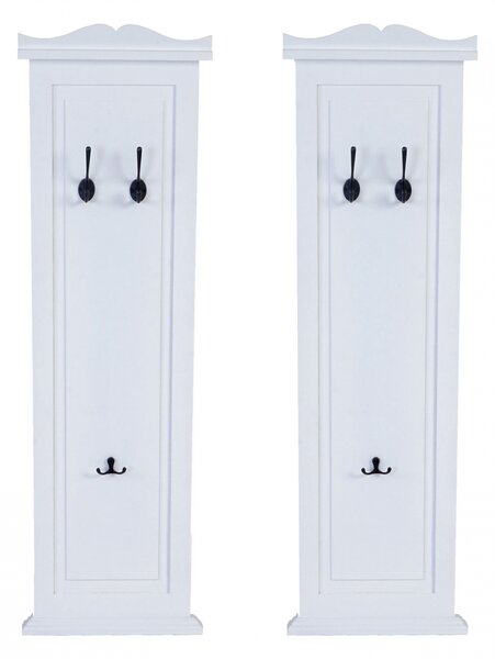 2x věšáková stěna s 3 věšáky 53016 - 109x28x3,5 cm, bílá