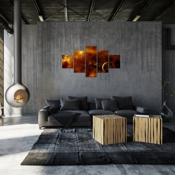 Obraz - Planety s mlhovinou (125x70 cm)