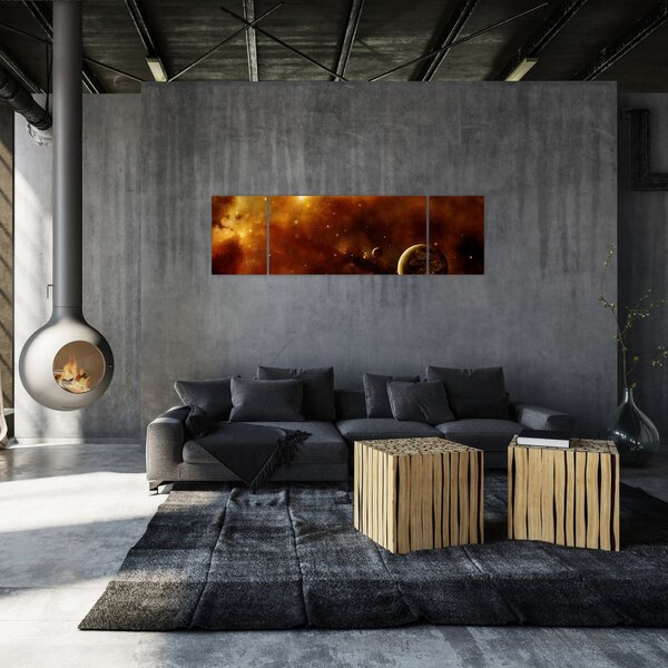 Obraz - Planety s mlhovinou (170x50 cm)