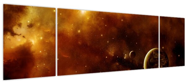 Obraz - Planety s mlhovinou (170x50 cm)
