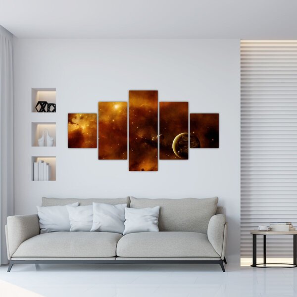 Obraz - Planety s mlhovinou (125x70 cm)