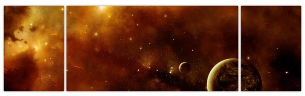 Obraz - Planety s mlhovinou (170x50 cm)