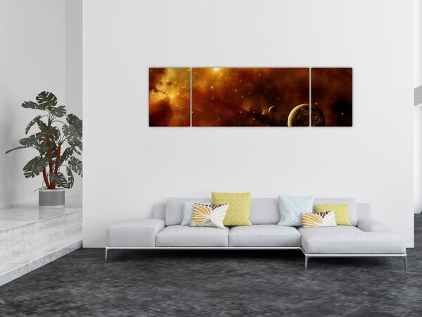 Obraz - Planety s mlhovinou (170x50 cm)