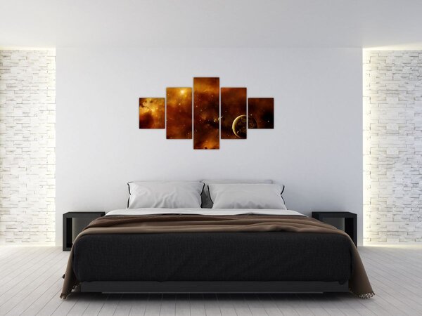 Obraz - Planety s mlhovinou (125x70 cm)