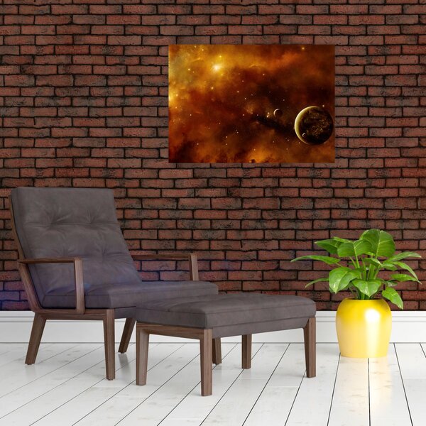 Obraz - Planety s mlhovinou (70x50 cm)