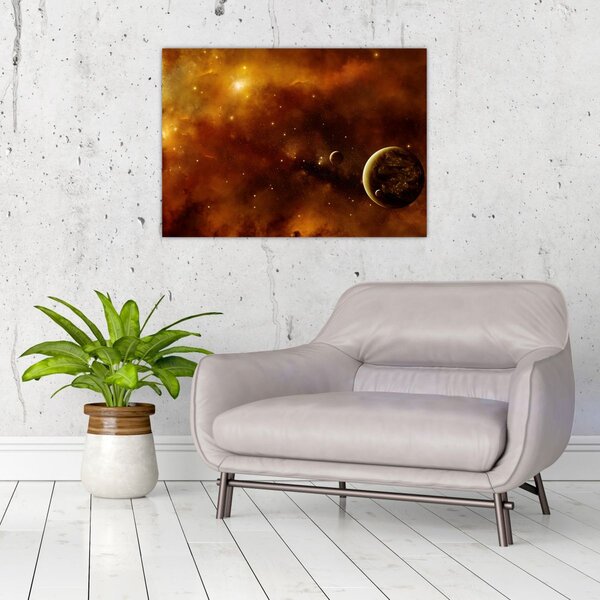 Obraz - Planety s mlhovinou (70x50 cm)