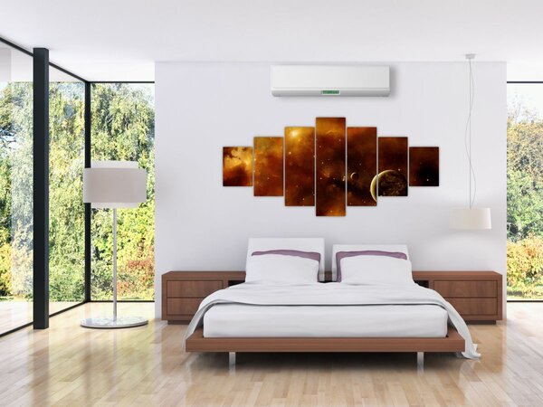 Obraz - Planety s mlhovinou (210x100 cm)