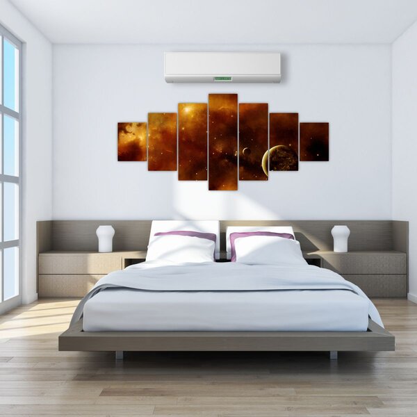Obraz - Planety s mlhovinou (210x100 cm)