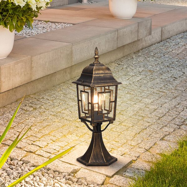 Trio Lighting Podstavec Volturno, barva rezavá, výška 47 cm, hliník, stmívatelný, Hnědá / rez, Hliník, Starožitný