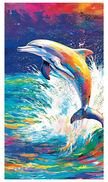 PLÁŽOVÁ OSUŠKA Z MIKROVLÁKNÁ DOLPHIN 100X180 CM VZOROVANÁ