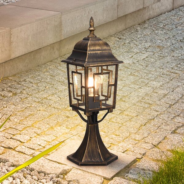 Trio Lighting Podstavec Volturno, barva rezavá, výška 47 cm, hliník, stmívatelný, Hnědá / rez, Hliník, Starožitný