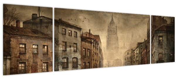 Obraz - Malba města (170x50 cm)