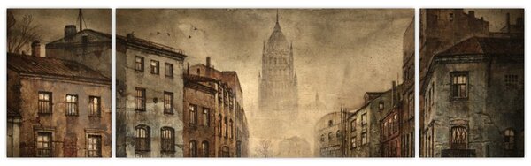 Obraz - Malba města (170x50 cm)