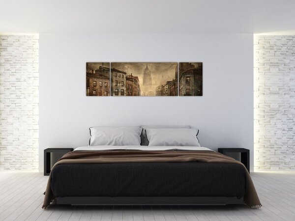 Obraz - Malba města (170x50 cm)