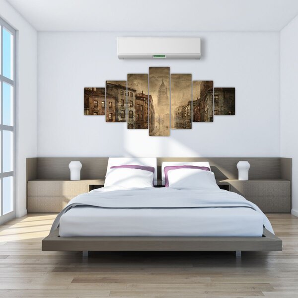 Obraz - Malba města (210x100 cm)