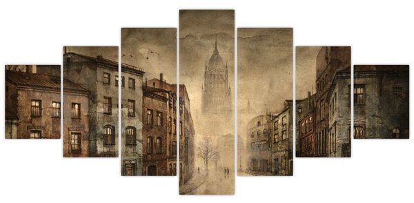 Obraz - Malba města (210x100 cm)