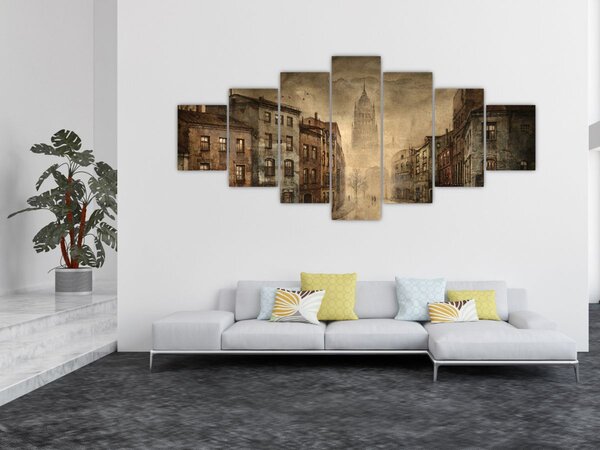 Obraz - Malba města (210x100 cm)