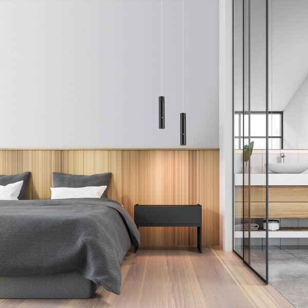 JUST LIGHT. GmbH LED závěsné světlo Attach, černé, železo, stmívatelný, Černá, Obývací pokoj / jídelna, kov, Moderní