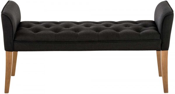 Lavice Cleopatra Chaiselongue látka, nohy antik světlé - Tmavě šedá