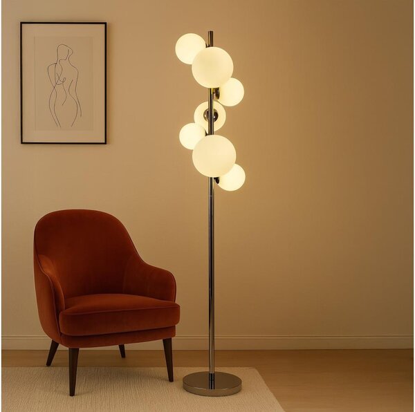 Brilagi - LED Stojací lampa MILLA 7xG9/3W/230V černý chrom/bílá