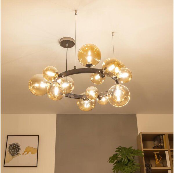 Brilagi - LED Lustr na lanku MILLA 15xG9/3W/230V černý chrom/zlatá