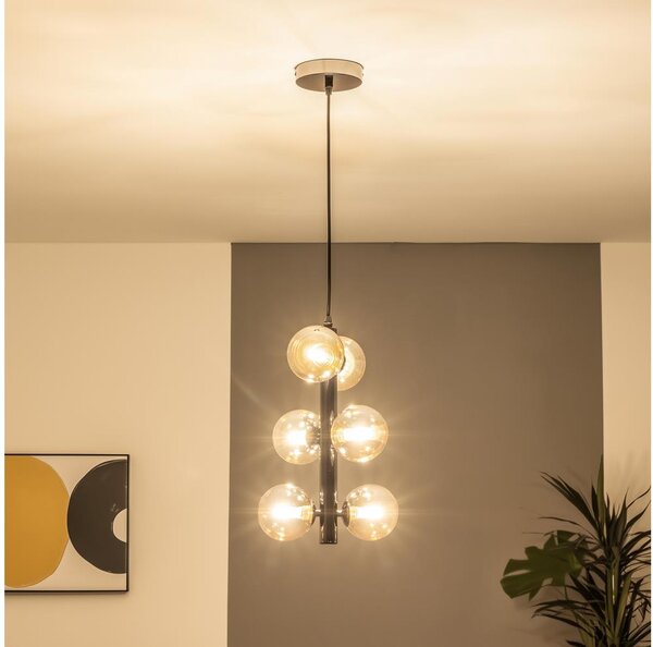 Brilagi - LED Lustr na lanku MILLA 6xG9/3W/230V černý chrom/zlatá