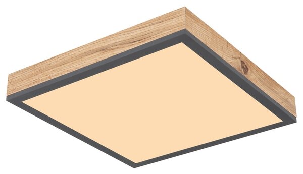 Stropní LED svítidlo DORO 3 grafitová/dřevo