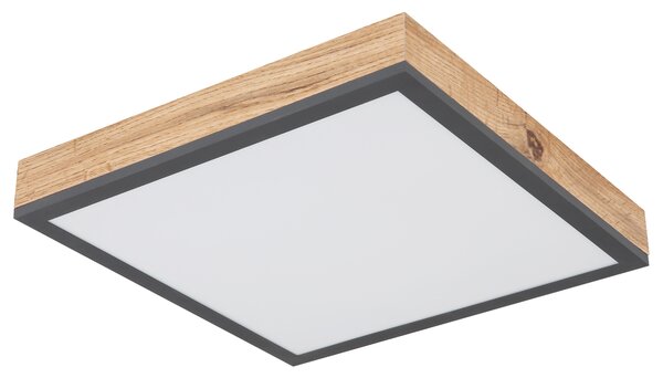Stropní LED svítidlo DORO 3 grafitová/dřevo