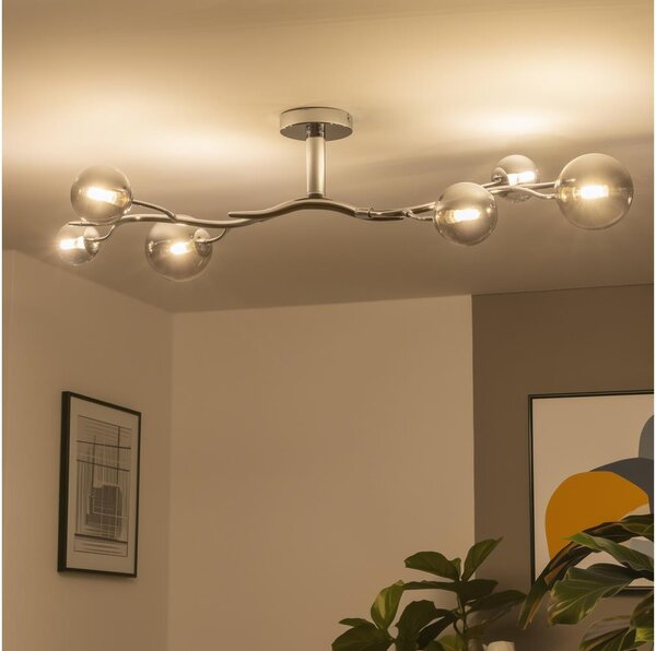 Brilagi - LED Přisazený lustr MISTEL 6xG9/3W/230V černý chrom/kouřová