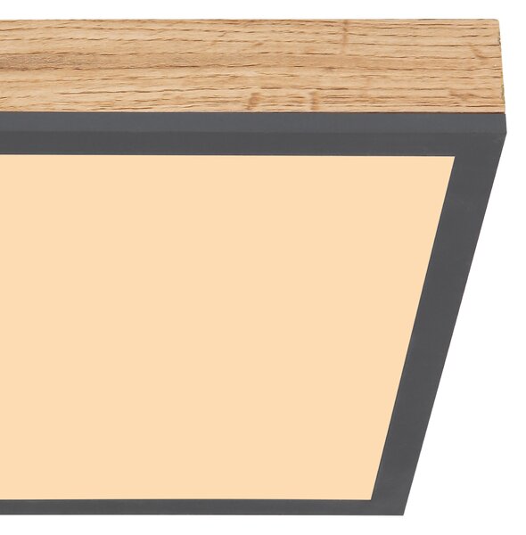 Stropní LED svítidlo DORO 3 grafitová/dřevo