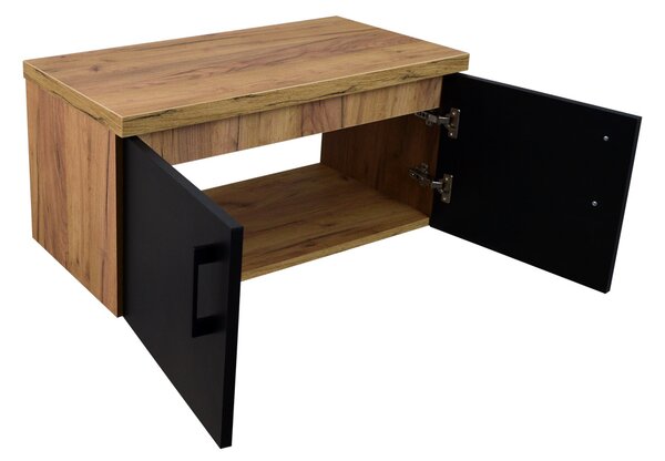Comodo Koupelnová skříňka pod deskové umyvadlo Agria II GOB 80-HD - zlatý dub/černá