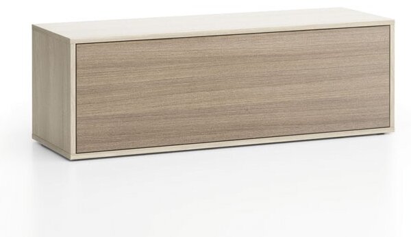 Nízká skříňka LAYERS, výklopná, 1200 x 400 x 394 mm, dub přírodní / dub mořený