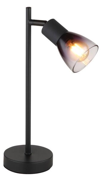 Stolní lampa SATELLA černá/kouřové sklo