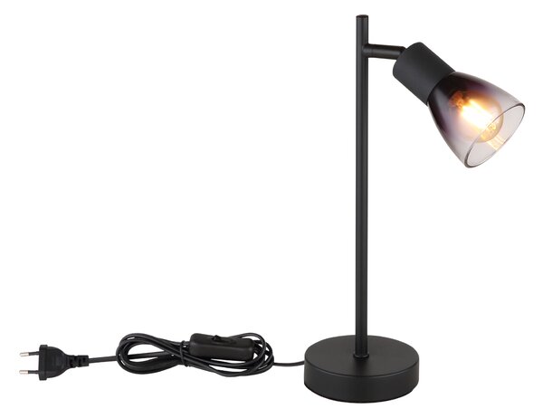 Stolní lampa SATELLA černá/kouřové sklo