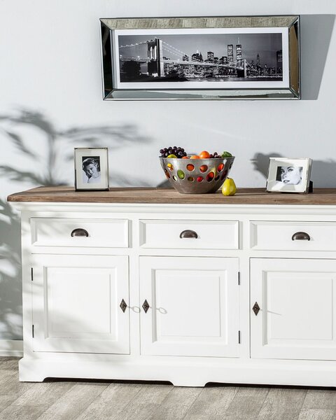 Komoda Brighton 180x55x95cm white&natural grey