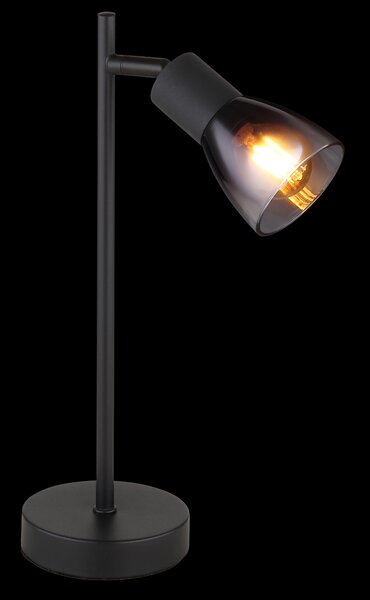 Stolní lampa SATELLA černá/kouřové sklo
