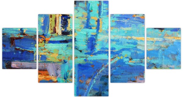 Obraz - Abstraktní olejomalba (125x70 cm)