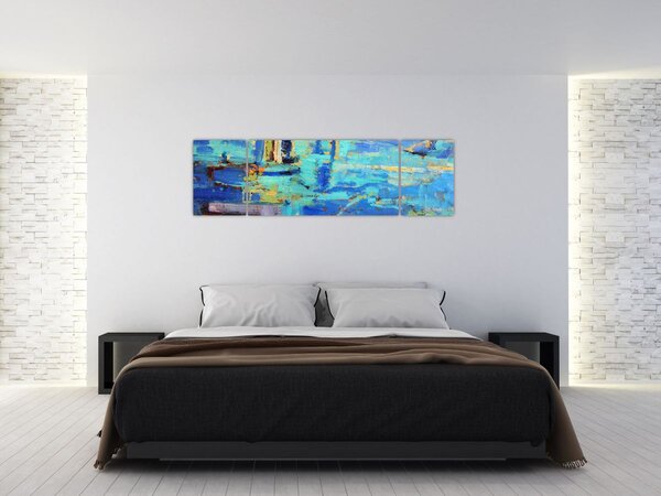 Obraz - Abstraktní olejomalba (170x50 cm)