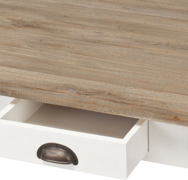 Stolek - lavice Milton white&natural 130x75x45cm