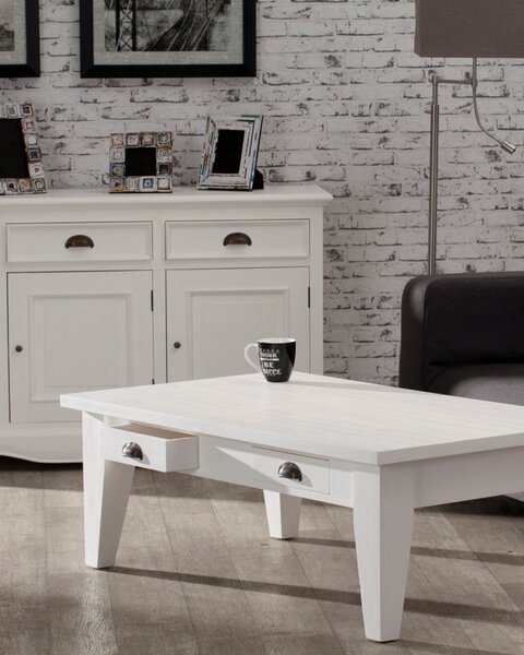 Lavice Milton bílá 130x75x45cm