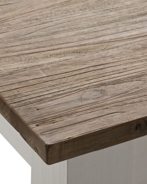 Stolek - lavice Milton white&natural 130x75x45cm