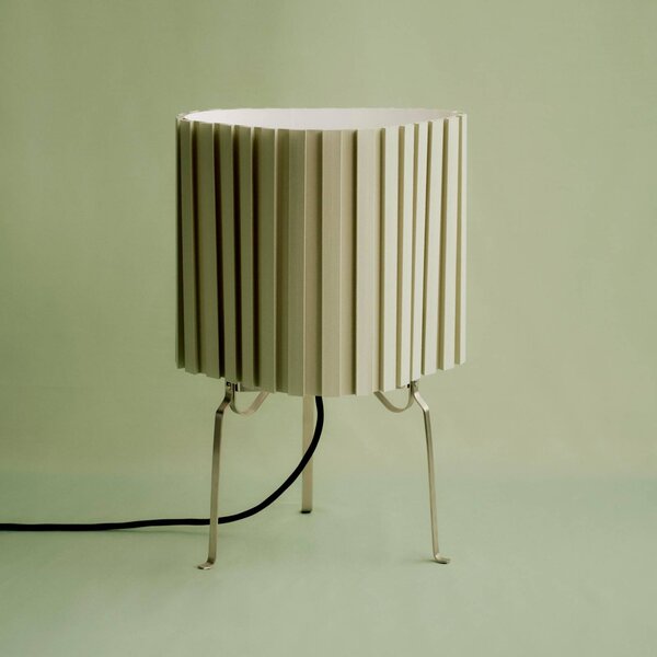 HAY Stolní lampa Canelé, zelená, výška 37 cm, E14, textil, Zelená, Obývací pokoj / jídelna, Textil / tkanina / hedvábí, Design