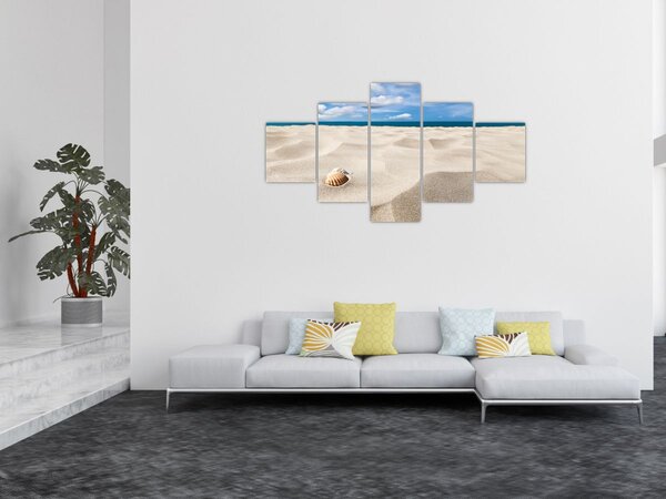 Obraz - Mušle na pláži (125x70 cm)