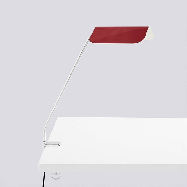 HAY Světlo Apex s upínacím držákem, červené, výška 43 cm, E14, ocel, Červená, Pracovna / kancelář, kov, Design