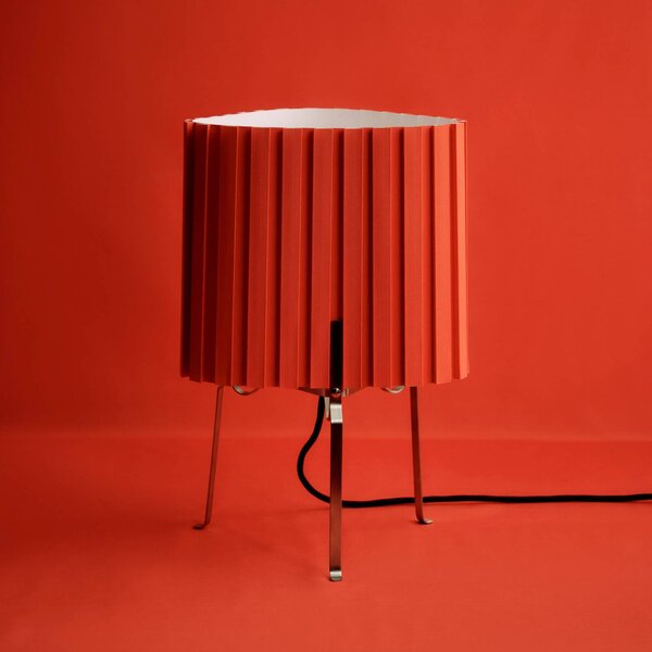 HAY Stolní lampa Canelé, červená, výška 37 cm, E14, textil, Červená, Obývací pokoj / jídelna, Textil / tkanina / hedvábí, Design
