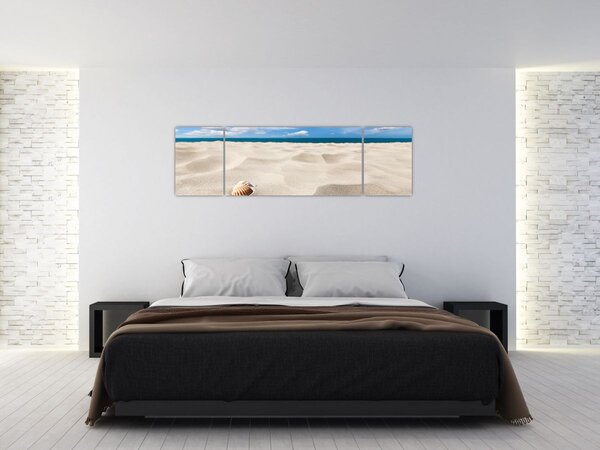 Obraz - Mušle na pláži (170x50 cm)
