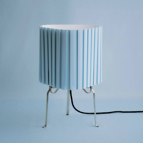 HAY Stolní lampa Canelé, světle modrá, výška 37 cm, E14, textil, Modrá, Obývací pokoj / jídelna, Textil / tkanina / hedvábí, Design